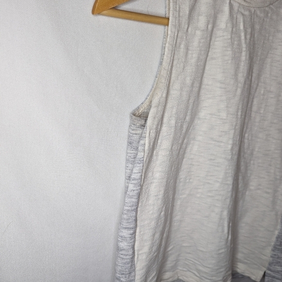 Madewell Ivory Grey Colorblock Sleeveless Mock Neck Tank Sz XS - Picture 6 of 11